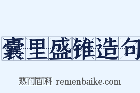 囊里盛锥造句是什么意思的图片